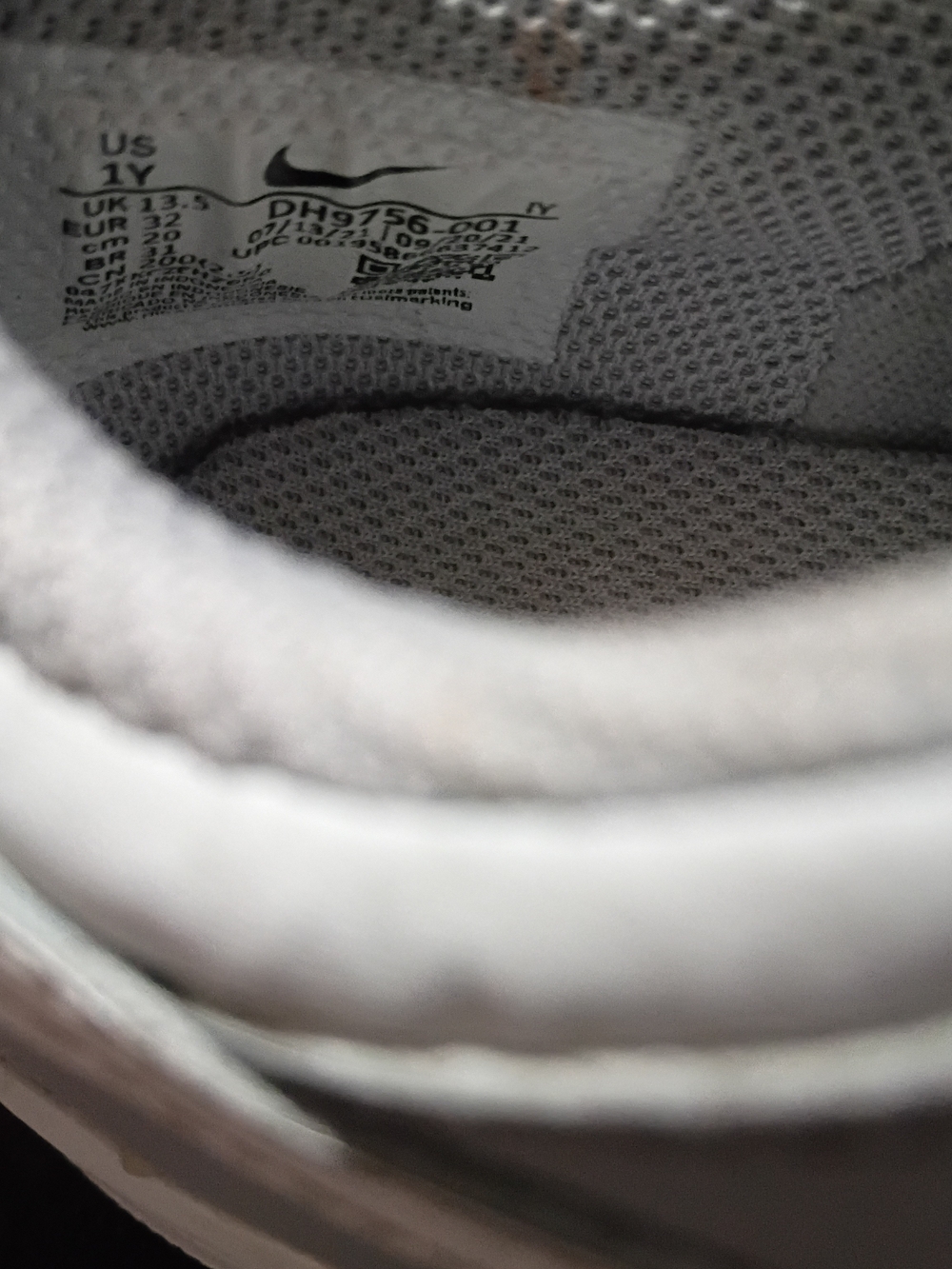 Nike Dunk Low Kids Sneakers | Grey & White |Size 1 Youth - Picture 7 of 7
